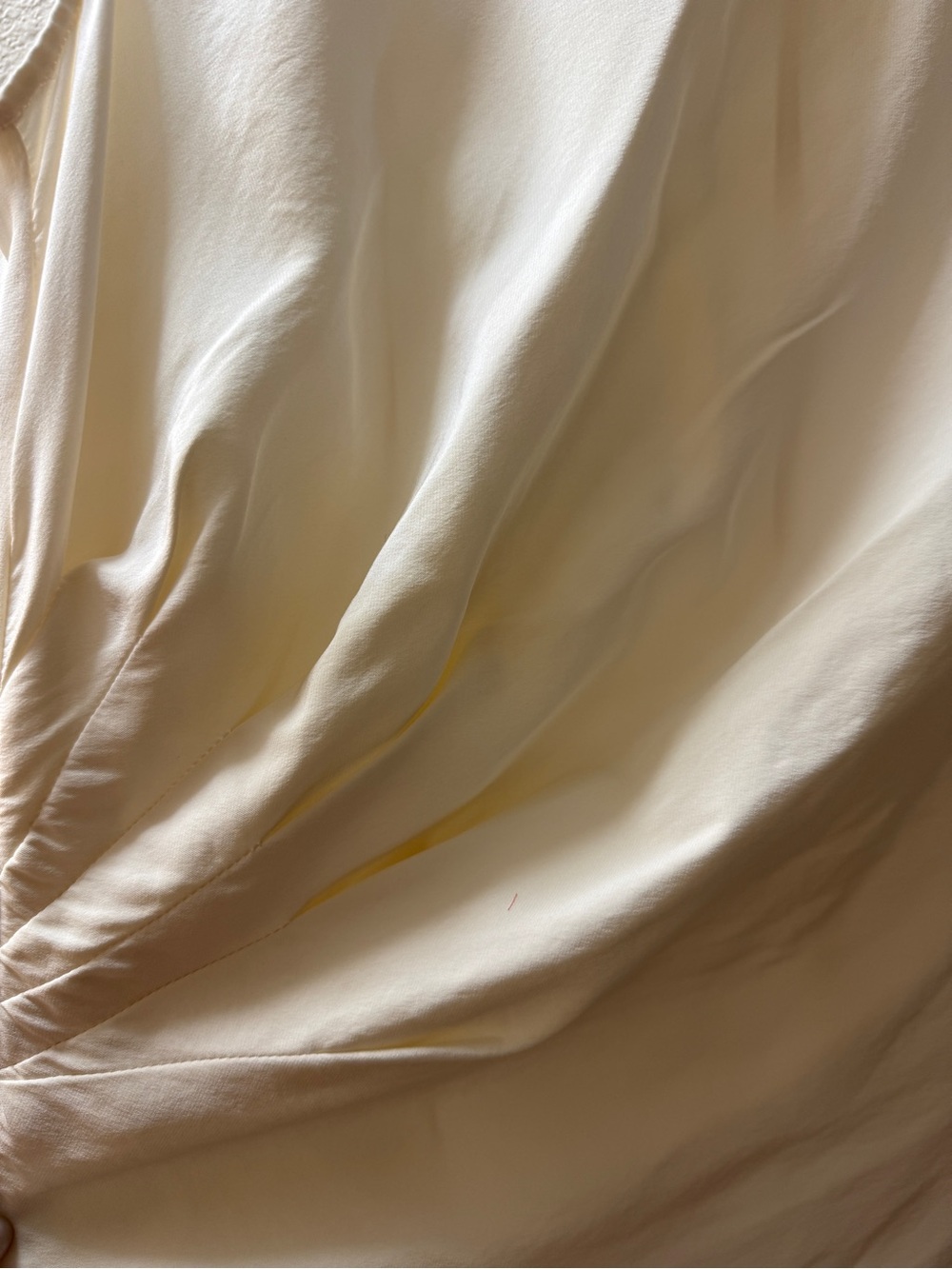 Lafayette 148 New York 100% Silk Blouse Top Size 14 Ivory Side Drape Rushed - Picture 2 of 11